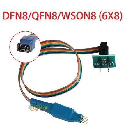 QFN8 WSON8 MLF8 DFN8 Probe Test Wire Flip Holder 6x8 5x6 Burning Read and Write Spring Pin