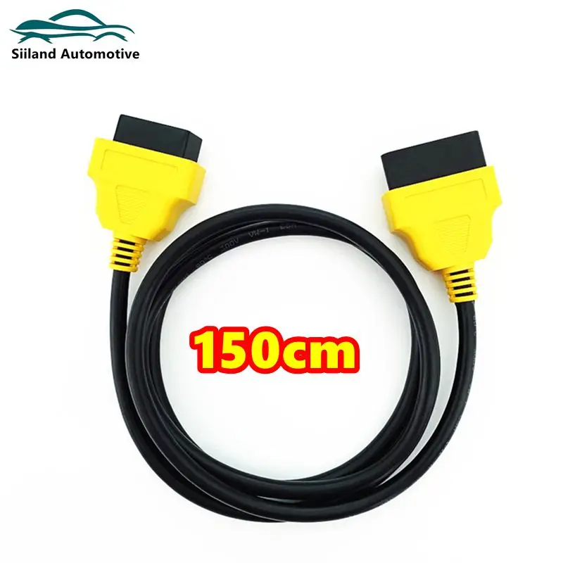 2024 For ELM327 OBD2 16Pin Extension Cable adapter 150cm 16 Pin OBD II OBD2 yellow Extension Cable Connector