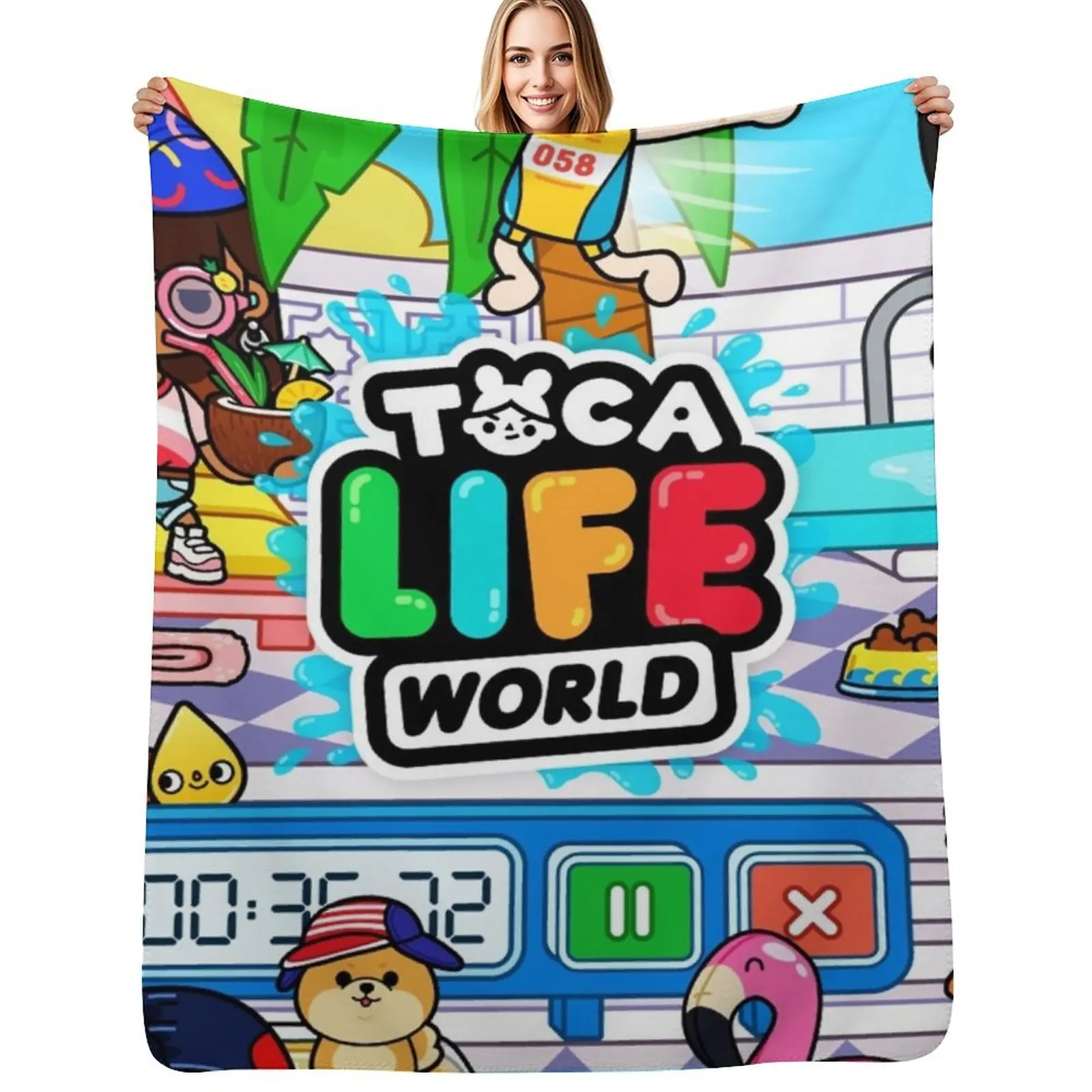 

Toca Life World Throw Blanket Stain Resistant Cozy Warm Blanket