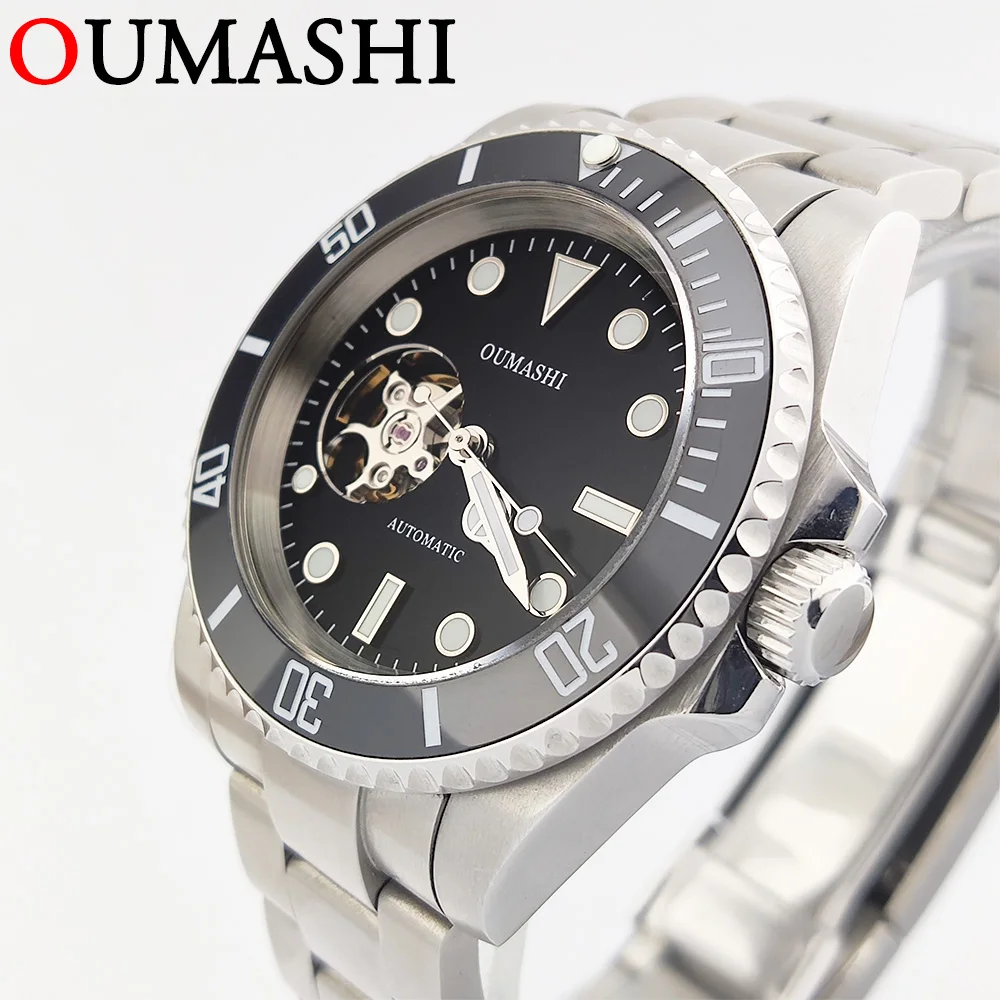 NH38 watch 40mm Men's watch Stainless steel sapphire glass Hollow men's wrist watch NH38 Movement Automatic Mechanical watch