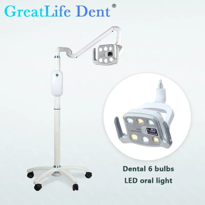

GreatLife Dent 9 Вт 6 светодиодов вертикальный напольный мобильный 360-регулируемый медицинский экзамен бестеневой стоматологический светодиодный светильник