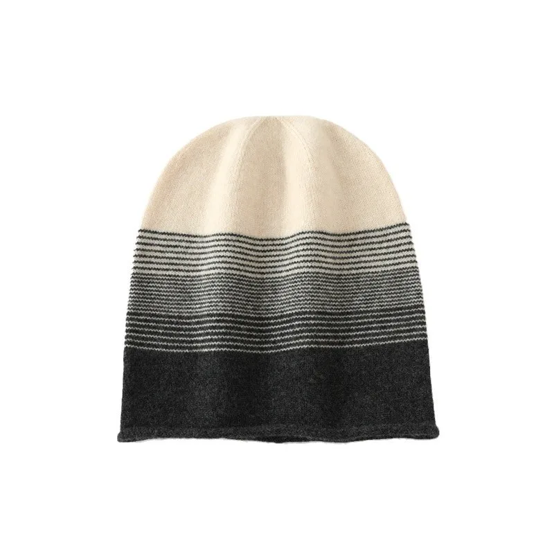 

Merino Wool rolled-edge Knitted Woolen Hat Hugger Toque Cap Stocking Head Watch Women Warm Autumn Winter 8M72