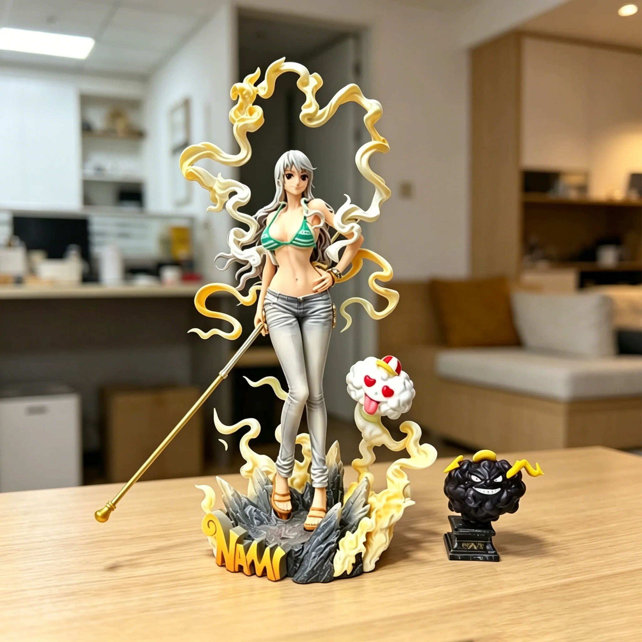 

One Piece Nami With Zeus Accessory Action Figure High Detail Anime Character Statue Desktop Home Chassis Decor Model Toy Gift