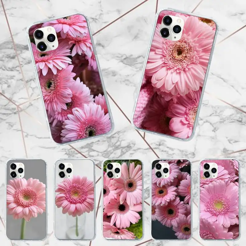 gerbera flower Phone Case Transparent soft For iphone 11 13 12 14 x xs xr pro max mini plus