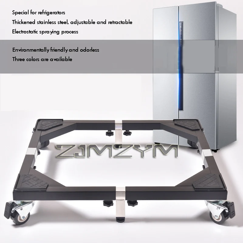 

Stainless Steel Appliance Dolly Cart with 4 Locking Wheels ，Adjustable Mobile Roller Base for Refrigerator/Washing Machine