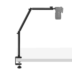 Flexible Overhead Camera Mount Desk Stand, Webcam Desktop Stand Microphone Boom Arm Tabletop Live Stream Light Table Clamp Mount