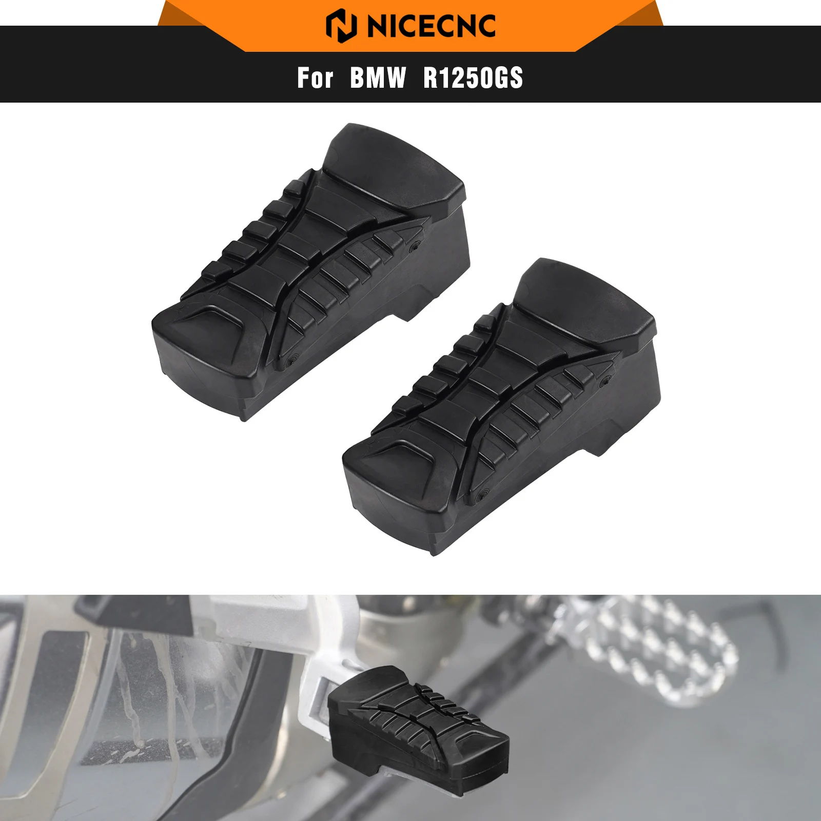 

For BMW R1250GS ADV 2019-2024 NICECNC Rear Passenger Pegs Rubber Cover R 1250 GS 2019-2023 2022 R1250GS Adventure 2019-2024