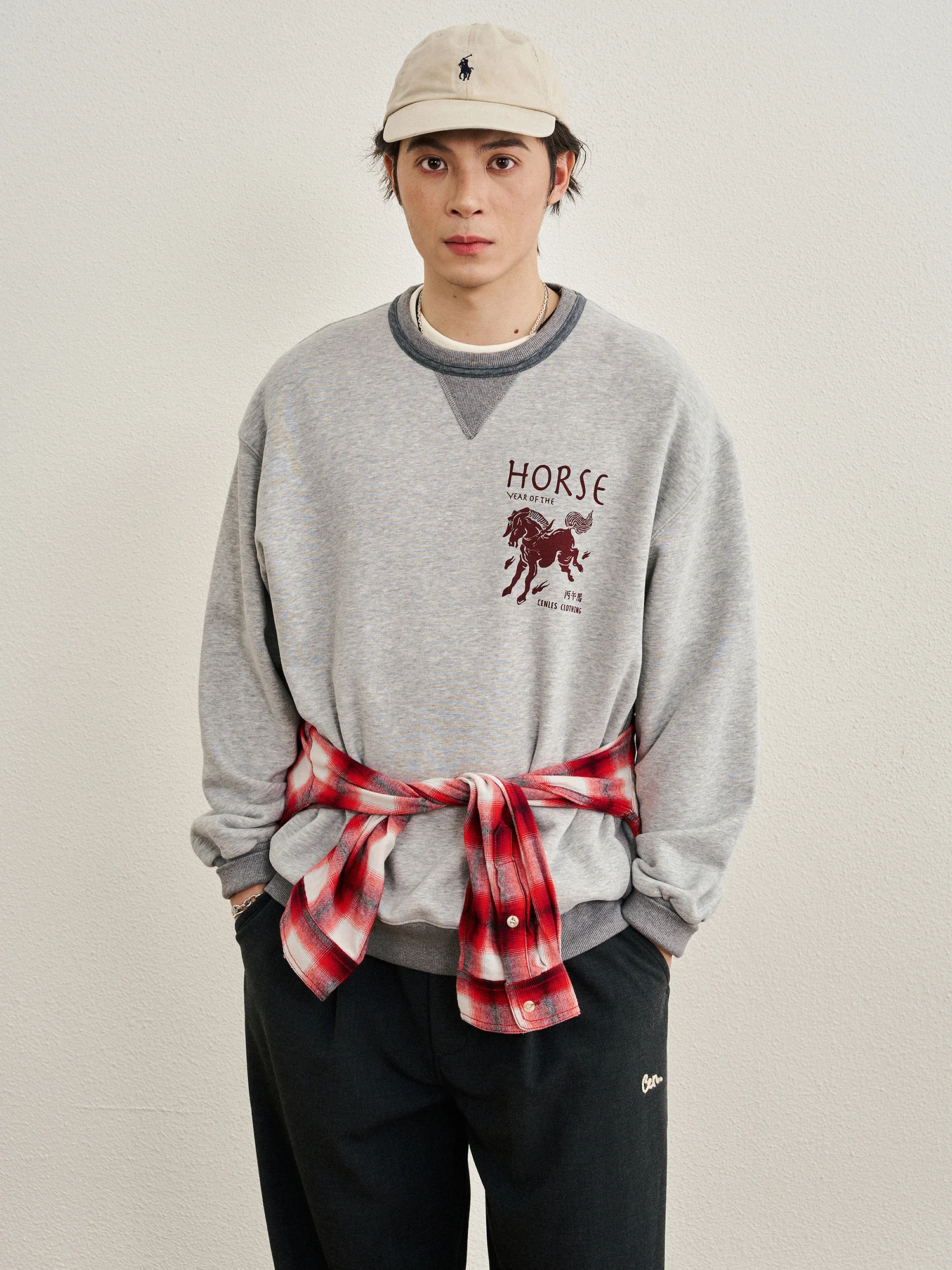 CENLES SS26 Future Pioneers Retro Fleece round Neck Sweatshirt Men Loose  Year Limited Edition Casual Comfortable Cotton...