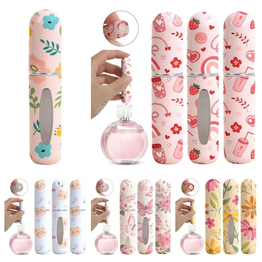 5ml Mini Perfume Bottle Essential Oil Alcohol Spray Atomizer Bottle Spray Rotating Bottle Refillable Empty Cosmetic Containers