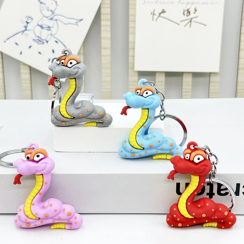 New Fashion Cute Zodiac Snake Keychain Diy Accessories Chain Pendant Gift Cartoon Doll Accessories Bag Keychain