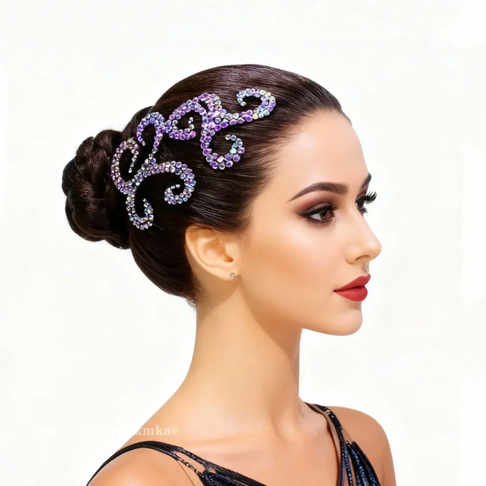 Bauchschmuck, lateinamerikanische Tanzaccessoires, AB-Steine, Kopfschmuck, modernes Tanzen, Gesellschaftstänze, Auftrittsaccessoires, Blumen-Haarspange – Detail 11