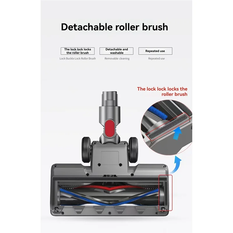 B58B-رأس بديل لدايسون V7 V8 V10 V11 V15 مع مصباح غبار LED على شكل حرف V مرفق فرشاة للسجاد والأرضيات الصلبة