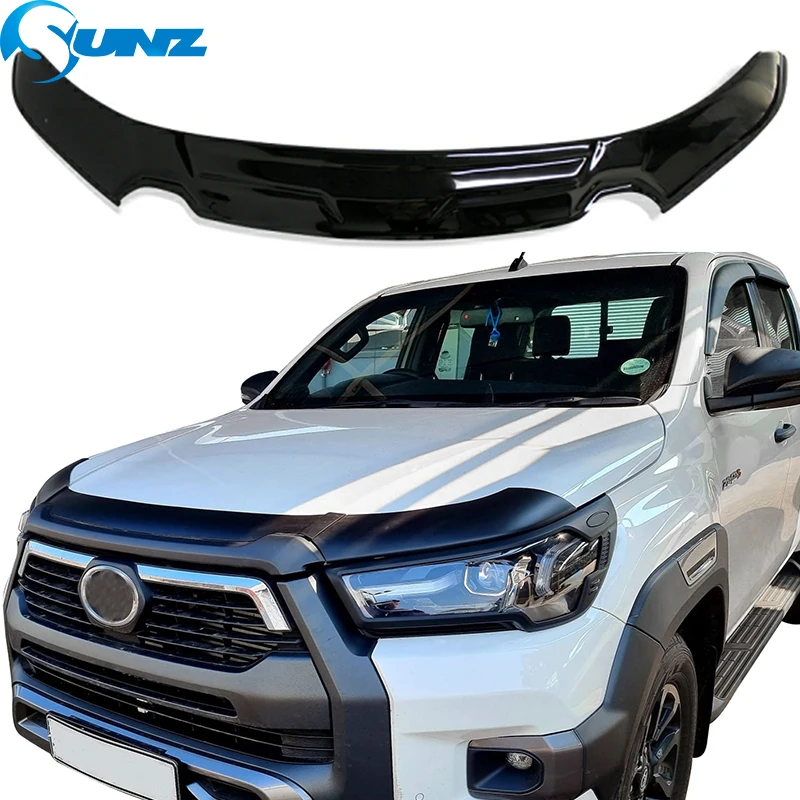 Acrylic Car Bonnet Protector For Toyota Hilux Revo Rocco 2020 2021 2022 2023 Hood Deflector Bug Shield Tinted Guard Accessories