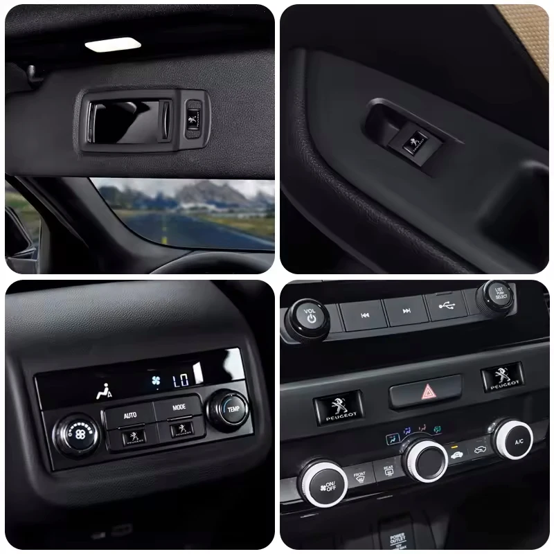 For Peugeot 208 3008 308 2008 207 107 508 607 106 406 407 307 206 301 408 5008 Car Interior Sticker Rubber Badge Decorate Paster view 3