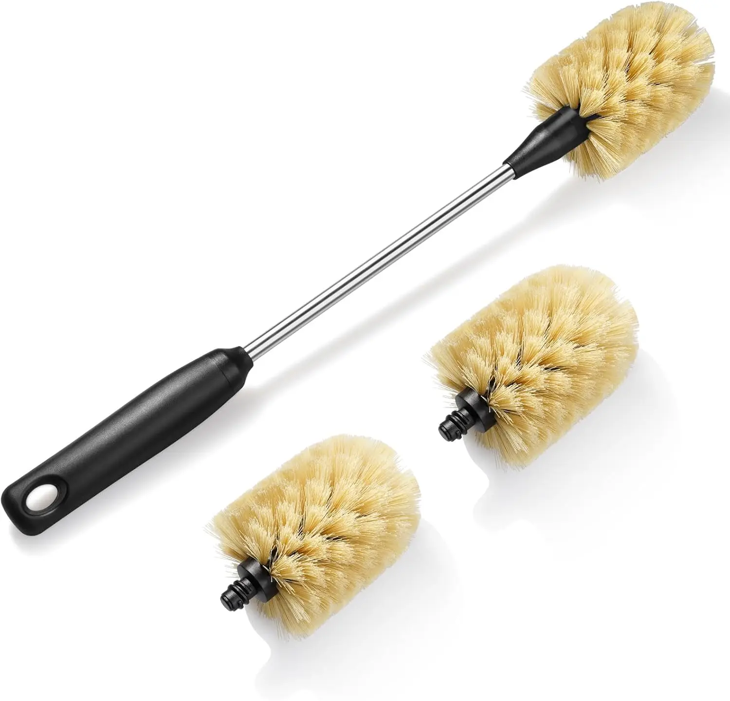 

Набор щеток для чистки бутылок с 2 сменными насадками, длинной ручкой для спортивных бутылок, стаканов, графинов для вина