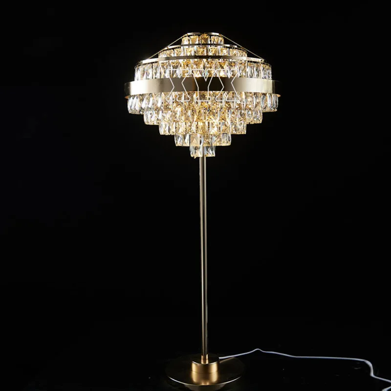 Wedding hall electroplated crystal road guide diamond ornament Oscar road guide lamp banquet arrangement prop stage decorative l