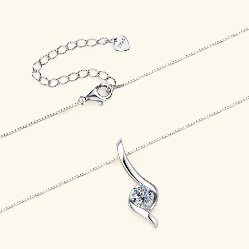 Sterling Silber 925 echter Moissanit Schmuckset für Frauen 2,0 ctw D Farbe Labordiamant Ohrstecker Anhänger Halskette Sets Geschenk – Detail 17