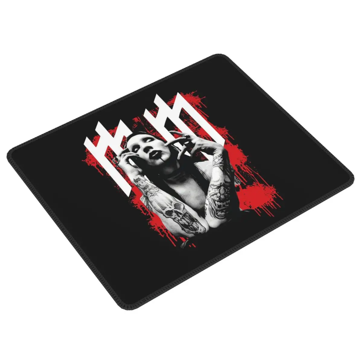 Marilyn Manson Glitch Fan Gift Music  Mouse Pad Computer Keyboard Mouse Mat Gaming PC Desk Mat Office Accessories Table Mats