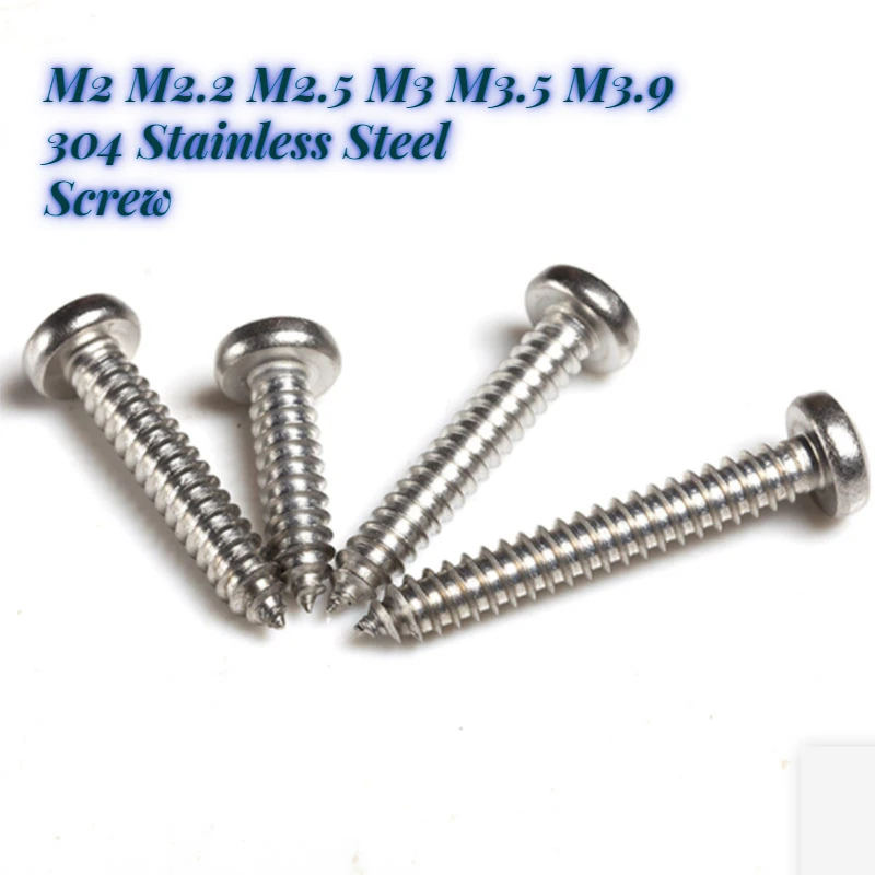 

20/50/100/200pcs 304 Stainless Steel Cross Pan Head Self-tapping Screws Round Head Wood Screw Precision Round Phillips Screw