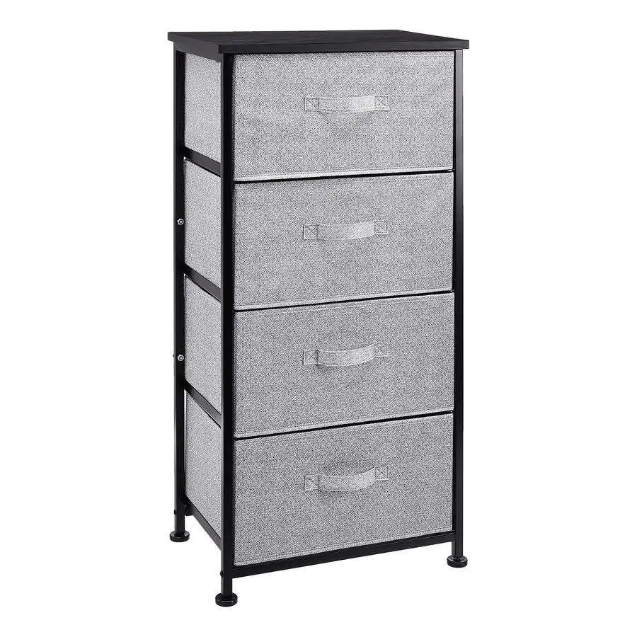 

Fabric 4Drawer Storage Organizer Unit for Closet, Black