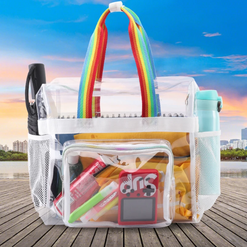 

New transparent women bag PVC waterproof shoulder bag large capacity women handbag commuting traveling bag