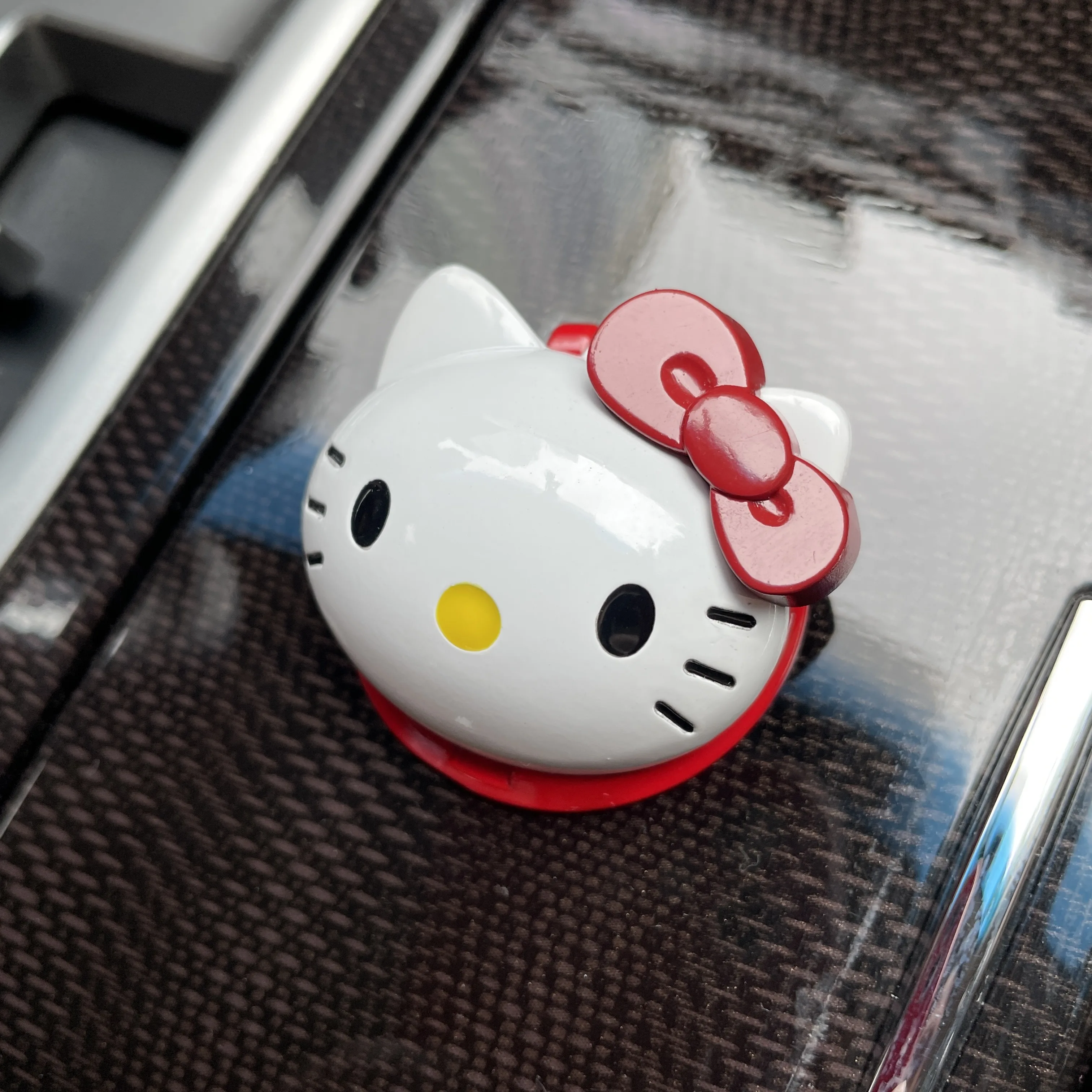 TAKARA TOMY Hello Kitty Car One-button Start Protective Cover Metal Ignition Device Decorative Stickers Start Button Ring