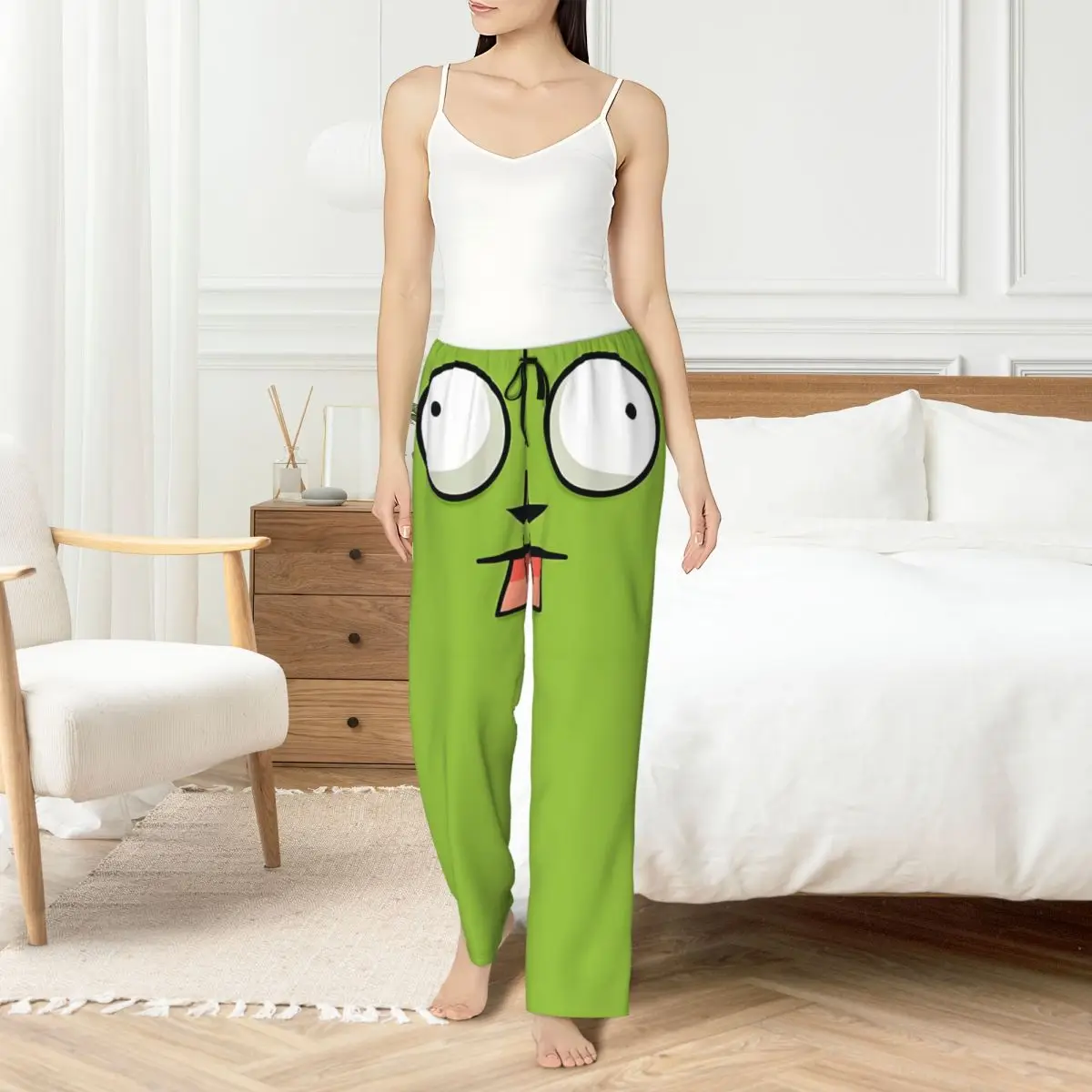 Custom Womens I-Invader Z-Zim Cartoon Pajama Pants Printed Sleep Sleepwear Bottoms with Pockets