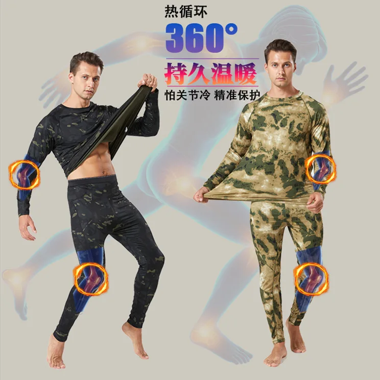 Herren Taktisches Thermo-Unterwäscheset Fleece Warm Atmungsaktiv Verschleißfest Lange Unterhose Outdoor Sport Winter Basisschicht Oberteil Hose – Detail 10