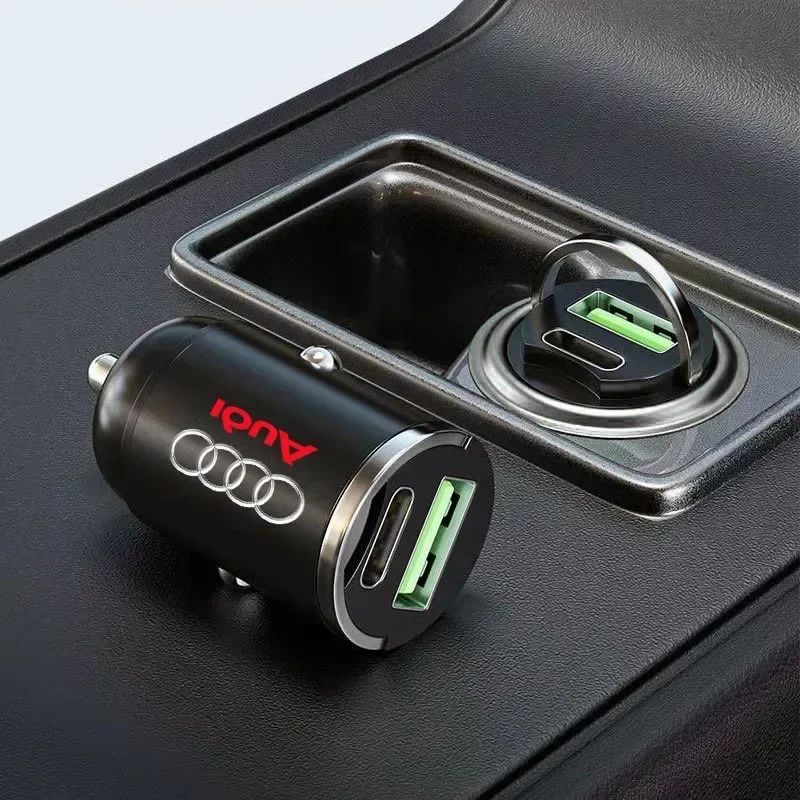 1Pcs Car Charger USB Type-C Fast Charging Adapter For Audi sline TT Q2 Q3 Q5 Q7 Q8 A3 A4 A5 A6 A7 R8 B5 B6 B7 B8 C5 C6 C7 V8 - view 2