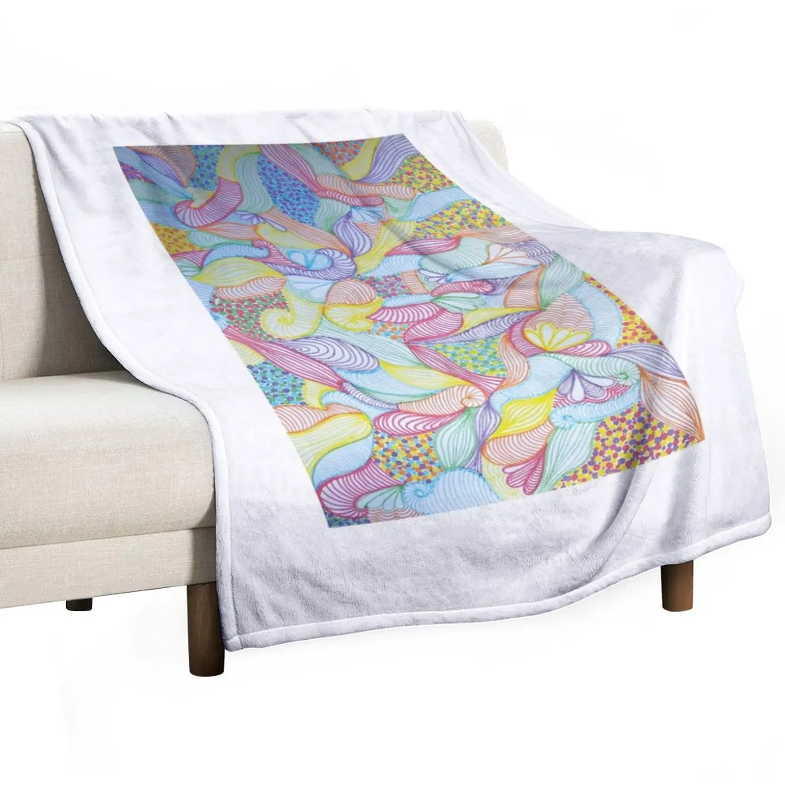 

Pastel colored swirls and dots Throw Blanket Sofas Decoratives Bed linens warm for winter Blankets