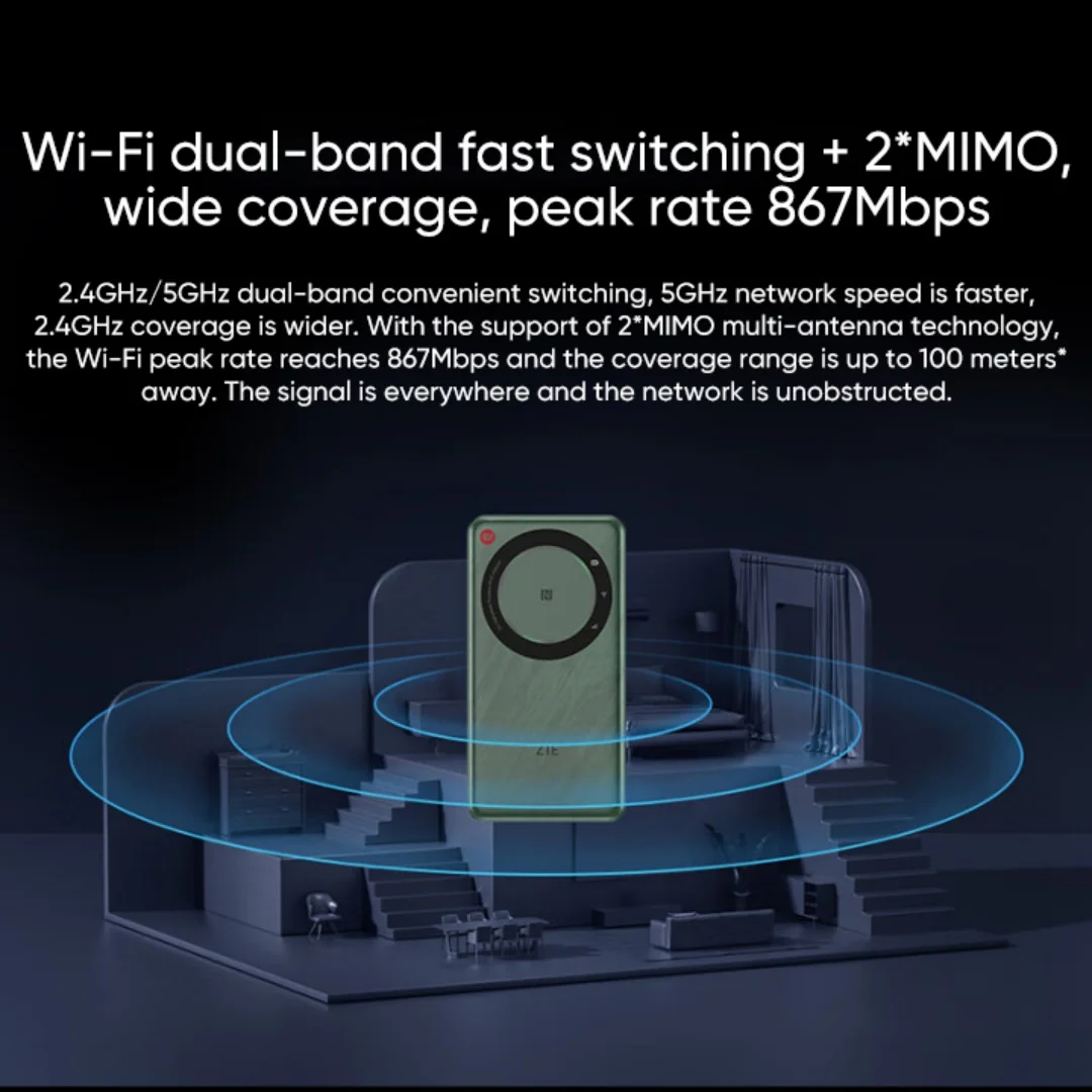 Router WiFi ZTE U30 Air 5G Proket 500Mbps 2.4/5GHz LTE Hotspot portatile NFC Sim Card 4500mAh Router mobile Tipo-C