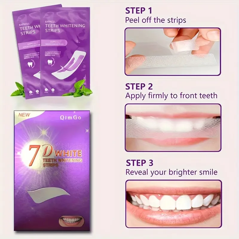 7 أزواج من شرائط تبييض الأسنان المرنة المزدوجة للعناية بصحة الفم شرائط تبييض لقشرة الأسنان الصناعية - تبييض الأسنان #3