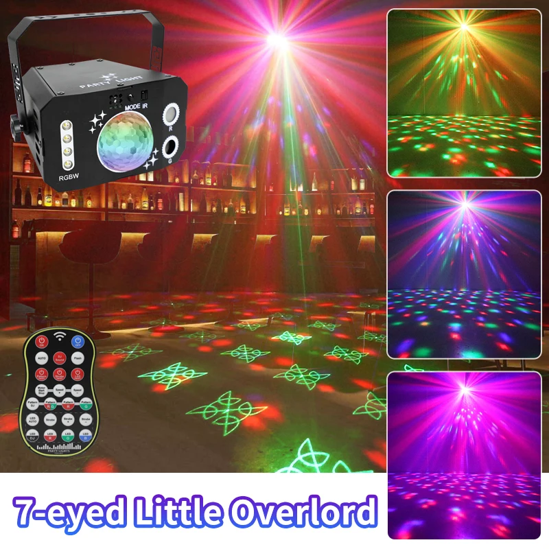 YSH Indoor RGBW Beam Light Sound Activated Remote Control LED Stage Lights for Xmas Bar Parties Holiday Club Christmas DJ light
