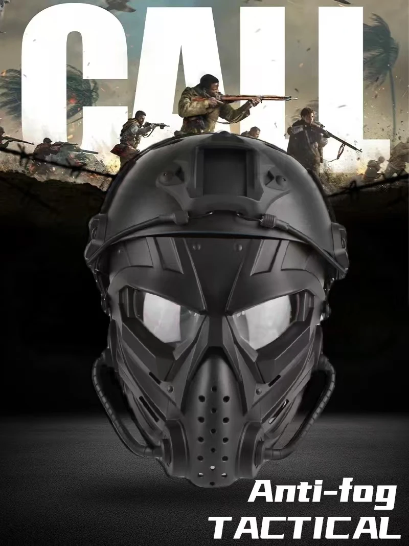 

Airsoft Mask Full Face Protect Funny Mask With ABS Helmet Tactical Mask Alien Cos Cycling Mask Set