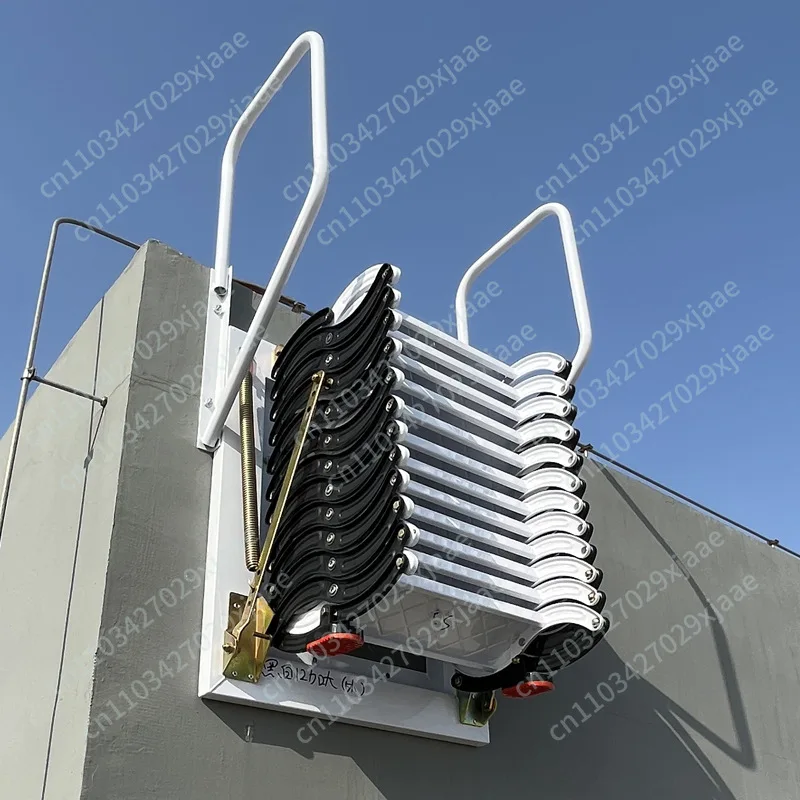 

Household ladder lifting telescopic staircase folding tensile wall-mounted alloy steel