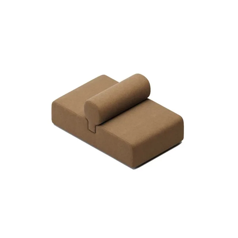 Large and small units feature tofu block fabric combination straight row sofas in the living room