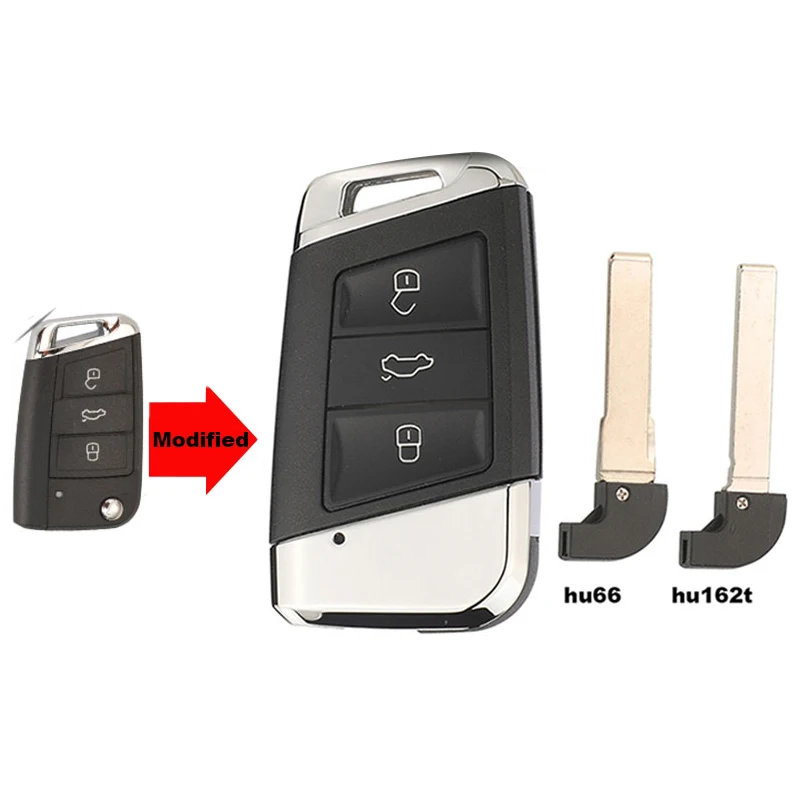 

jingyuqin New Modified MQB Keyless Go Key Shell Case Fob For VW Volkswagen Passat Variant Magotan B8 Superb Skoda A7 2015-2020