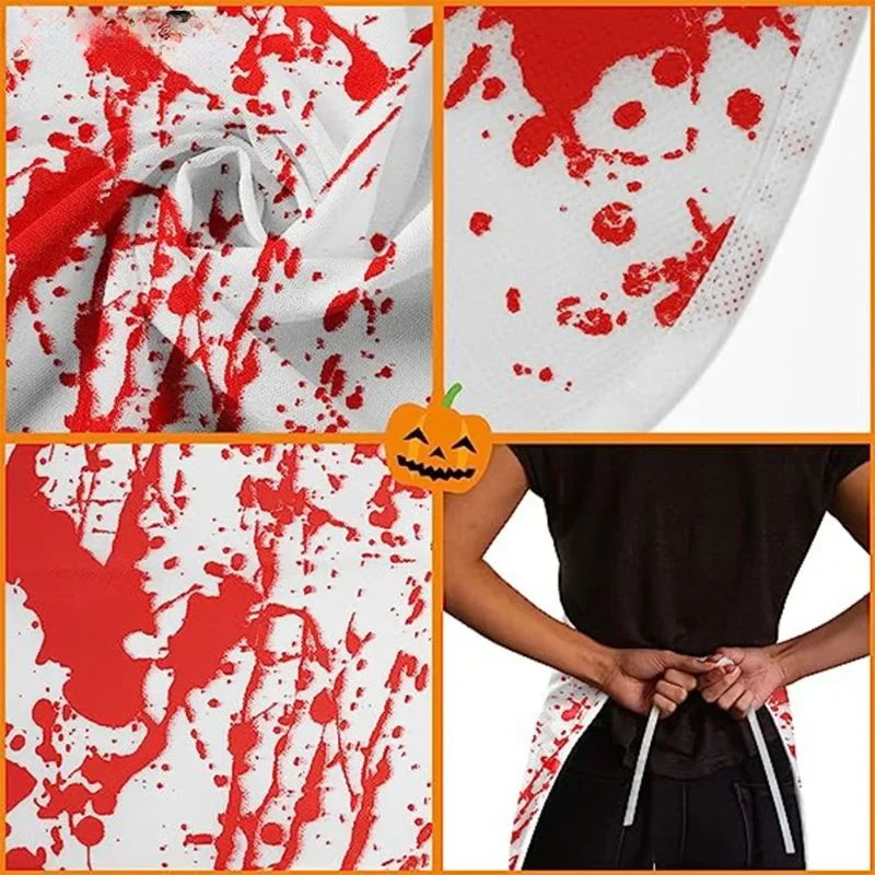 Halloween Bloody Apron Haunted House Horror Decor Cosplay Party Bloody Butcher Costume Halloween Party Cooking Apron Ornament