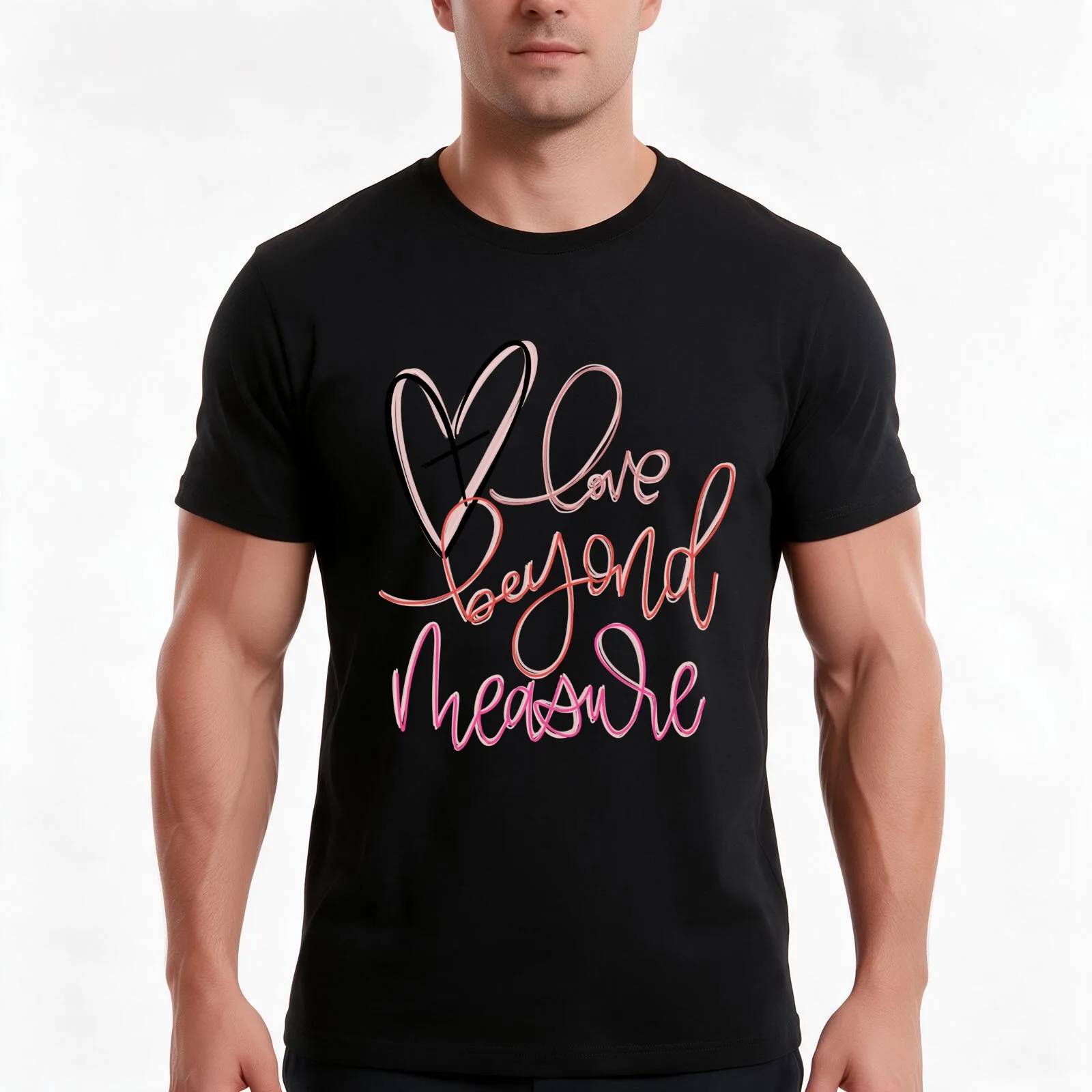 Love beyond measure T-Shirt, Summer Casual Cotton Tee, Oversized Streetwear Tops, Vintage Graphic Print, Loose Fit Short Sleeve