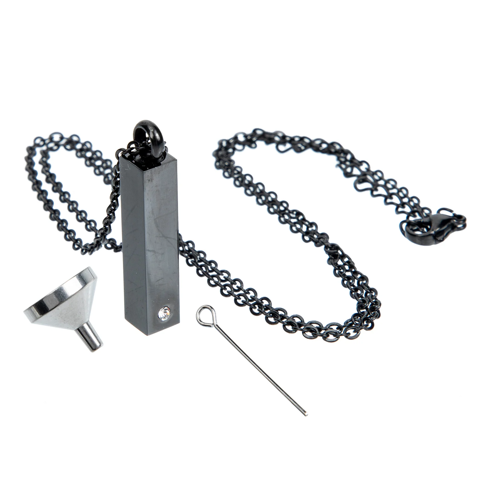 

Stainless Steel Necklace for Ashes Men Pet Keepsake Jewelry Cremation Urn Pendant Memorial with Funnel