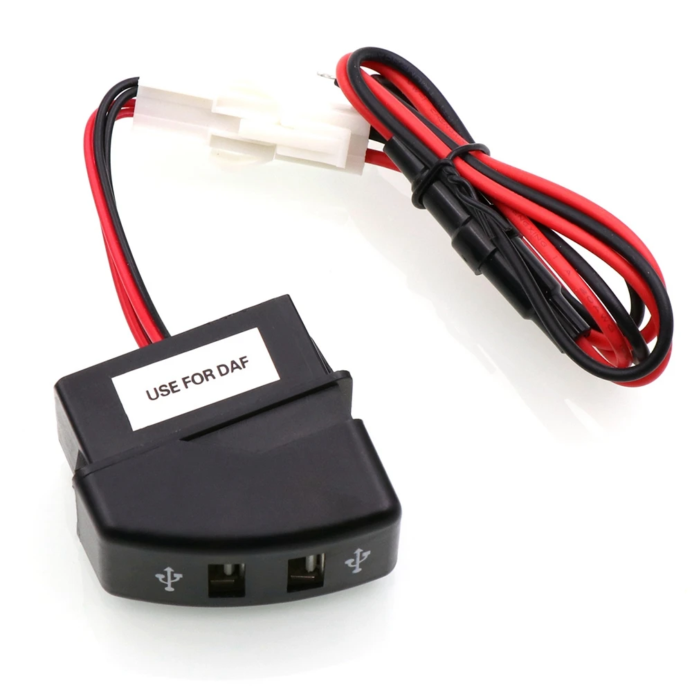 #29A Automotive Parts & Accessories,Car Dual USB Charger 5V 2.1A for DAF Truck DAF 95 XF XF 106 105 95 CF,black view 3