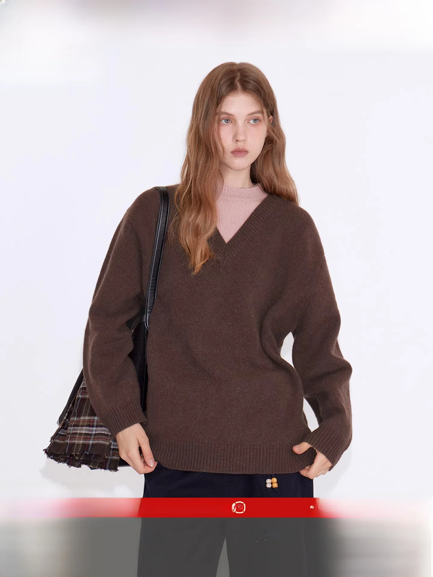 

Fano Women's 00% Wool Knit Sweater V-Ne Long Sve Loose Fit Warm Thermal Color Commute Sle Online Exclusive