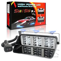 12V 24 LED Strobe Signal Emergency Windshield Warning Beacon Lights Red Blue White Car Strobe Light Auto Car Accessories