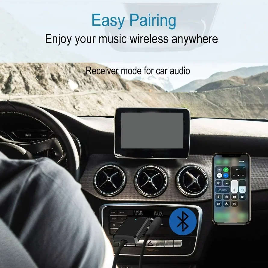 USB-передатчик Bluetooth-приемник 2 в 1, беспроводной USB-адаптер Bluetooth, разъем AUX 3,5 мм для ПК, автомобильной музыки, AUX, стерео, ТВ, наушников
