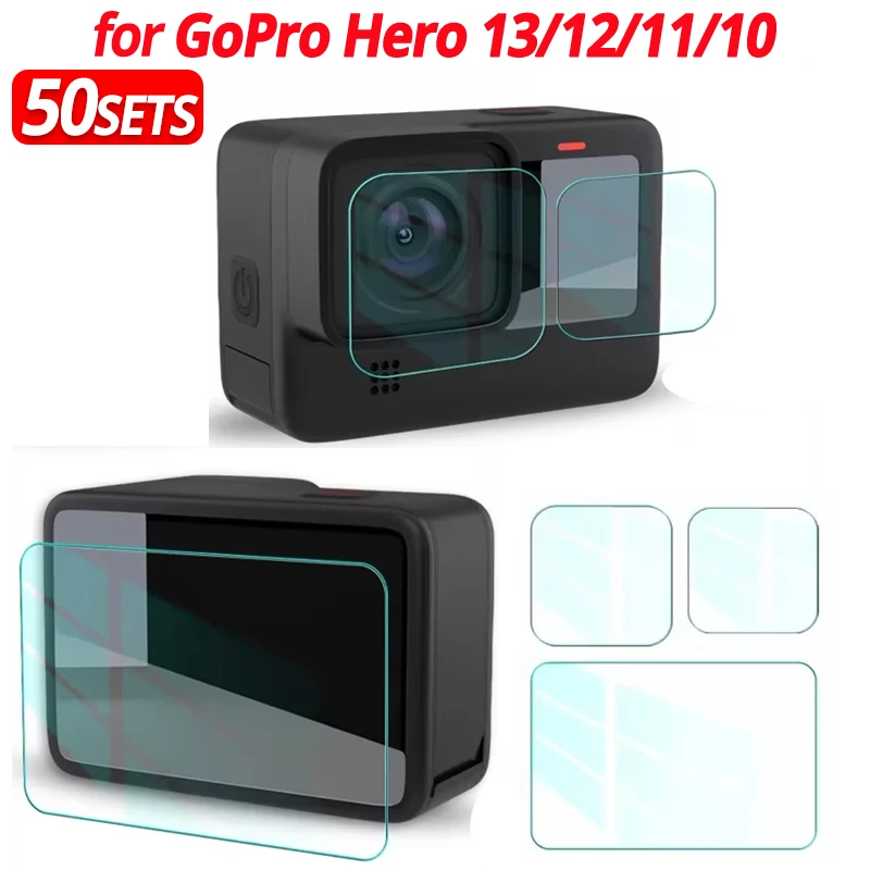 1 Pack Glass Screen Protector for GoPro Hero 13 12 11 10 9 Black Camera Lens HD Tempered Glass Protective Film Front Back Screen