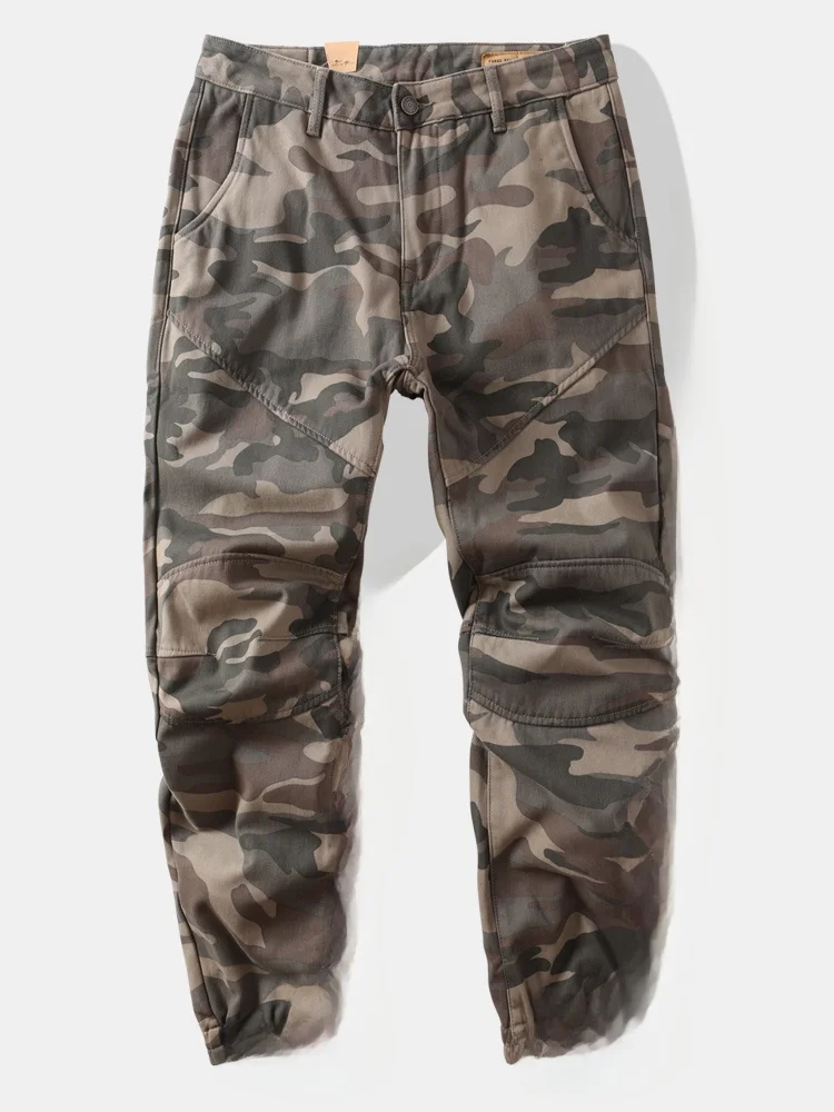 

Heavyweight American Retro Winter Fce Lined Thi Straight Loose Work Pants Cuffed Casual Long Trousers Youth Leisure Cott...