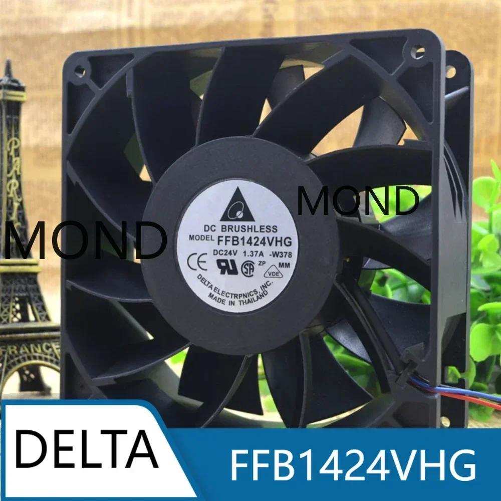 

FFB1424VHG Delta Server Cooling Fan 14050 14CM 24V 1.37A High Air Volume Violent ABB Frequency Converter 140X140X50MM