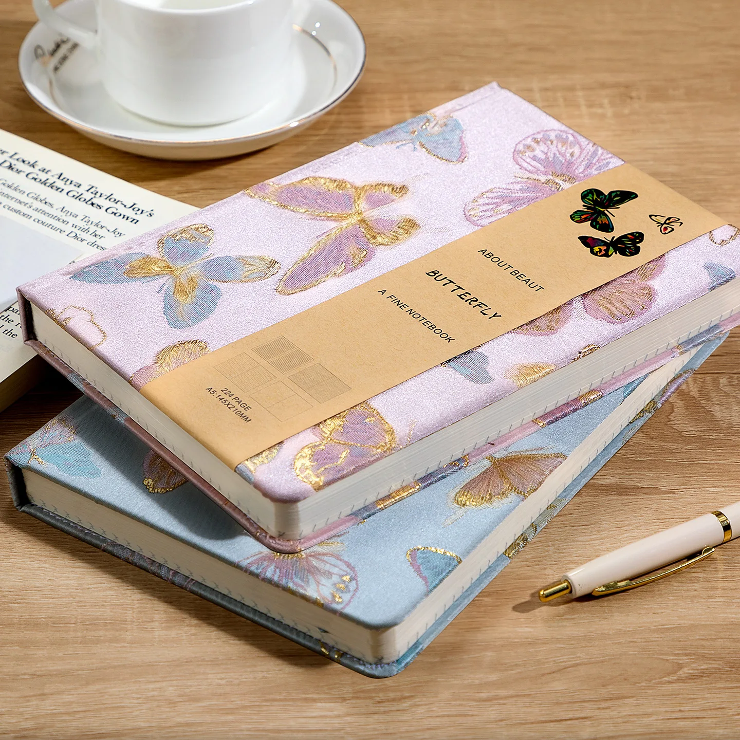 Notebook Dotted A5 - Leather Embroidered Flower Notebook Pattern Anti-splash