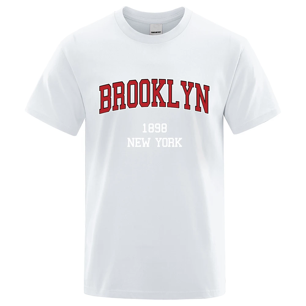 Brooklyn 1898 New York City Brief Drucke T Hemd Männer Kreativität T Kleidung T-Shirts Lose Sommer T-shirt Baumwolle Atmungsaktiv Tops