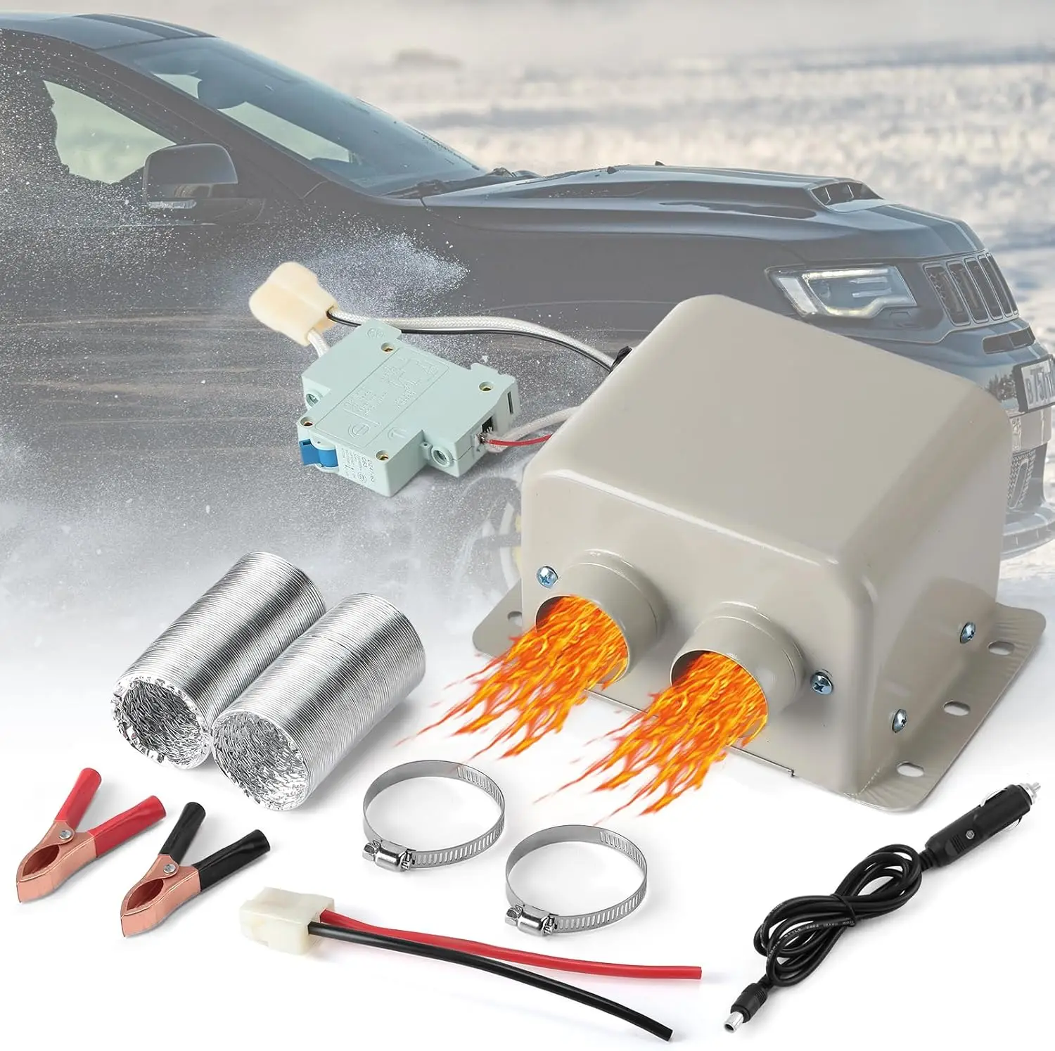 

12V 800W Car Heater Portable Windshield Defroster with Cigarette Lighter